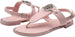 bebe Girls' Big Kid Slip-On Thong Sandals with Rhinestone Welt and Quilted Footbed, Open-Toe Flat Fashion Summer Thong Shoes