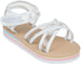 Girl's Strappy Open-Toe Ankle Strap Flat Sandals with Clear Vinyl Straps