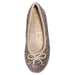 bebe Girls Flats Round Toe Chunky Glitter with Bow and Metallic Logo Hardware Slip-On Shoes Flexible PU Leather