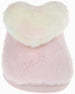 Women's Warm and Comfy Faux Fur Slipper With Heart Pom Poms