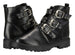 Women's Smooth PU Moto Boots Lace up Back Strap Lace-up Fashion Shoes