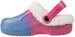 Rampage Girl's Cute and Comfy Rainbow Glitter Clogs with Sherpa Lining Easy Slip-On