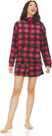 Women's Long Sleeve Pullover Zip Top and Shorts, 2-Piece Pajama Set For Women