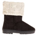 Sara Z Girl's Suede Lug Sole Winter Boot With Fold-Over Sweater Cuff (Black), Size 13-1