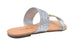 dELiAs Girls Fashion Sandals Slide Flip Flops with Braided Metalic and Glitter Strap