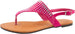 Sara Z Girls Microsuede Thong Sandal with Irridescent Rhinestone Detail
