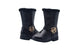 bebe Toddler Girls Little Kid Easy Pull On Mid Calf Winter Riding Boots Embellished with Faux Fur Trim and Metallic Medallion Logo