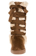 Sara Z Ladies Microsuede 10" Winter Boots with Grosgrain Lace up (Cognac), Size 5-6