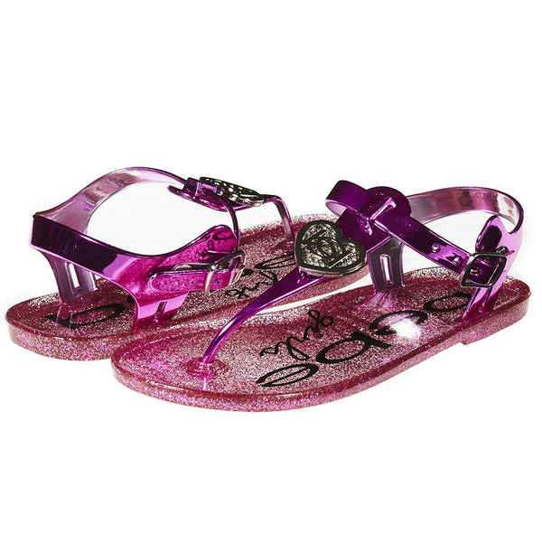 bebe Girls Jelly Thong Slingback Flat Sandal with Rhinestone Blossom (See More Colors and Sizes)