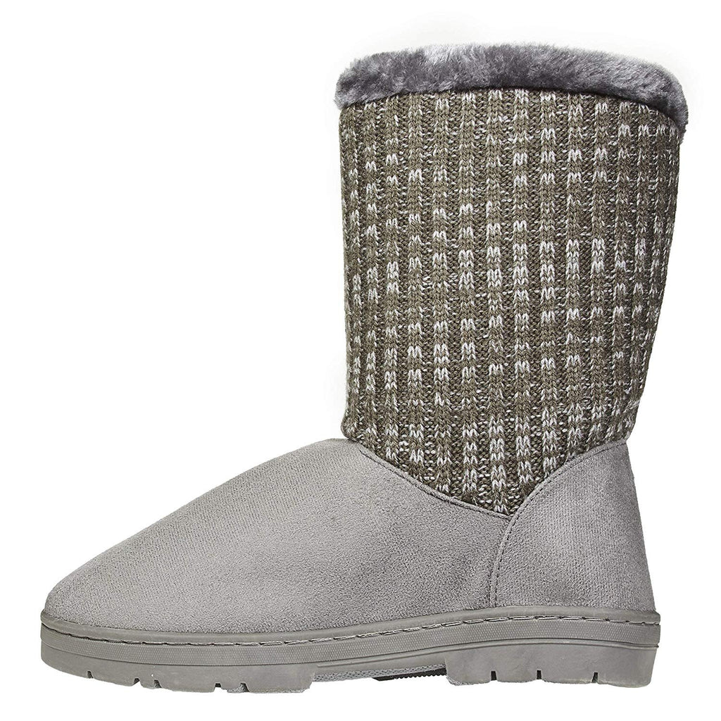 Women's Winter Boots Knit Sweater Shaft Casual Mid-Calf Shoes