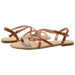 Gold Toe Ladies Fashion Sandals Pu Caged Summer Flats with Glitter Strap