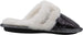 bebe Girls' Big Kid Slip On Flip Sequin Plush Slippers with Faux Fur Trim, Cute Shimmer Bling Flat Shoes for Indoor, Outdoor Use