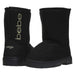bebe Girls Winter Boots Designed with Side Logo Embroidery Casual Warm Slip-On Mid-Calf Microsuede Walking Snow Flat Shoes