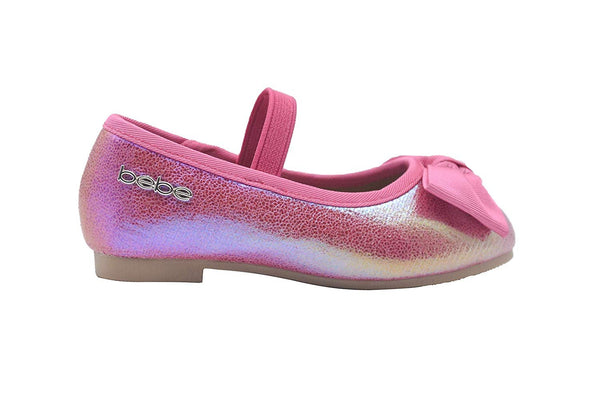 bebe Toddler Girls Ballet Flats Iridescent Mary Jane Ballerina Shoes with Bow