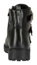 Women's Smooth PU Moto Boots Lace up Back Strap Lace-up Fashion Shoes