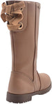 bebe Girls Big Kid Easy Pull-On Tall High Boots Embellished with Glitter Ribbon