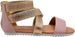 Rampage Girls Big Kid Gladiator Sandal with Metallic Criss Cross Elastic Strap Open Toe Fashion Summer Bling Shoes