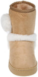 Rampage Girl's Warm Microsuede Winter Boot With Cute Faux Fur Heart And Trim Design