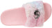 bebe Girls Cute Fur Rhinestone Logo Design Soft and Sparkling Fluffy Slide Sandals for Girls