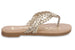 bebe Girlsâ€™ Big Kid Metallic Braided Flip Flop Thong Slide Sandal - Fashion Summer Slipper Shoe