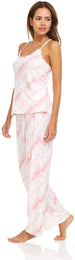 Women's Lettuce Edge Tank Top and Sleepwear Pants, 2-Piece Sleep and Lounge Pajama Set