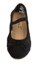 Sara Z Toddler Girls Lace Openwork Slip On Ballet Flat With Elastic Arch & Bow