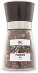 GG Gourmet Pepper Chrome Glass Grinder | Adjustable Ceramic Rotor, Easy Refillable Container | Fine to Coarse Grinding | Ideal For Peppercorn, Himalayan, and Sea Salt