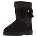 bebe Girls Glitter Winter Boots with Side Bow Casual Dress Warm Slip-On Shoes
