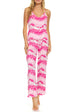 It's Just a Kiss Sleepwear Women's Cute Tie Dye Cami Tank Top and Pyjama Pants Set Soft Comfortable 2-Piece Nightwear PJ Lounge Sets Coral Multi Small