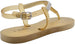 Chatties Womenâ€™s PCU T-Strap Thong Rhinestone Sandal with Metallic Footbed and Adjustable Back Strap