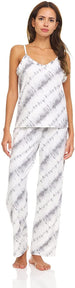 Women's Lettuce Edge Tank Top and Sleepwear Pants, 2-Piece Sleep and Lounge Pajama Set