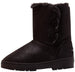 bebe Girls Big Kid Mid Calf Easy Pull-On Shimmery Winter Boots Embellished with Faux Fur Trim