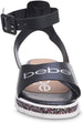 bebe Girls Big Kid Flatform Sandal with Chunky Glitter Sole and Ankle Strap Open Toe Fashion Summer Bling Shoes
