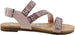 bebe Girls' Big Kid Slip-On Glitter Strappy Sandals with Rhinestone Logo, Open-Toe Flat Fashion Summer Shoes