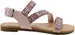 bebe Girls' Big Kid Slip-On Glitter Strappy Sandals with Rhinestone Logo, Open-Toe Flat Fashion Summer Shoes