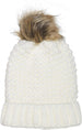 NYC Underground Soft Purl Knit Beanie Hat with Faux Fuzzy Fur Pom Warm Chunky Fall Winter Slouchy Lined Skull Cap Cuff