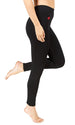 Marilyn Monroe Womens Ladies Fleece Lined Footless Black Leggings With Lip Embroidery (See More Sizes)