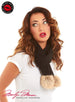 Marilyn Monroe Women Bubble Knit Oblong Scarf With Faux Fur Pom Pom