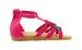 bebe Girls Velvet T Strap Back Zipper Ankle Sandals with Tassels 7/8 Fuchsia