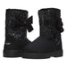 bebe Girls Glitter Winter Boots with Side Bow Casual Dress Warm Slip-On Shoes