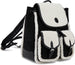 Women's Vintage Drawstring Flap Backpack/Bookbag for Laptop, School, College Students, Office, and Travel - Cute Fashion Backpack, Black Multi