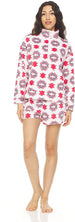 Women's Long Sleeve Pullover Zip Top and Shorts, 2-Piece Pajama Set For Women