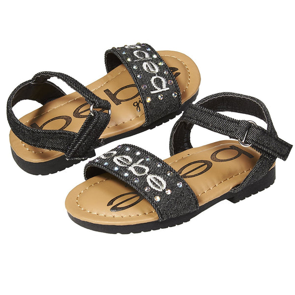 bebe Fashion Patent Pu Slingback Flat Flip Flop Sandal Shoes for Girls Toddler/Little Kid