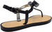 Via Rosa Womenâ€™s Metallic T-Strap Sandal with Rhinestones, Bow and Adjustable Back Strap - Fashion Bling Summer Shoes