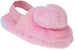 Kensie Girl's Warm Faux Fur Slipper With Elastic Back And Heart Pom Pom Fluffy Slippers For  Girls