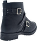 Via Rosa Women’s Short Ankle Moto Boots Embellished with Studded Straps and Buckles