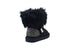 bebe Girls Big Kid Mid Calf Short Easy Pull-On Microsuede Winter Boots Embellished with Faux Fur Cuff and Rhinestone Back