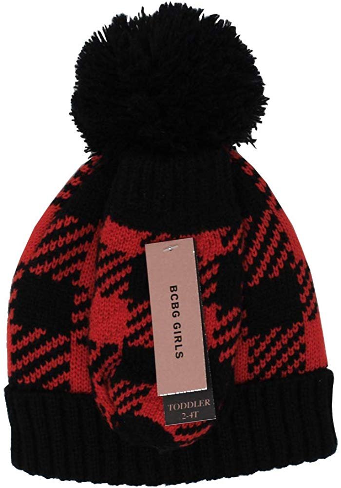 BCBG Toddler Girls Little Kid 2 Piece Slouchy Thick Knit Beanie Cap & Mitten Set
