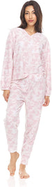 Women's Long Sleeve V-Neck Top with Jogger Pants, 2-Piece Set for Women