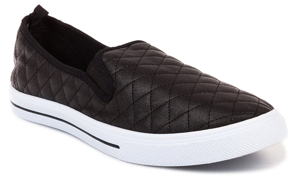 Chatties Ladies Quilted Slip-On Women Sneaker 11/12 Black
